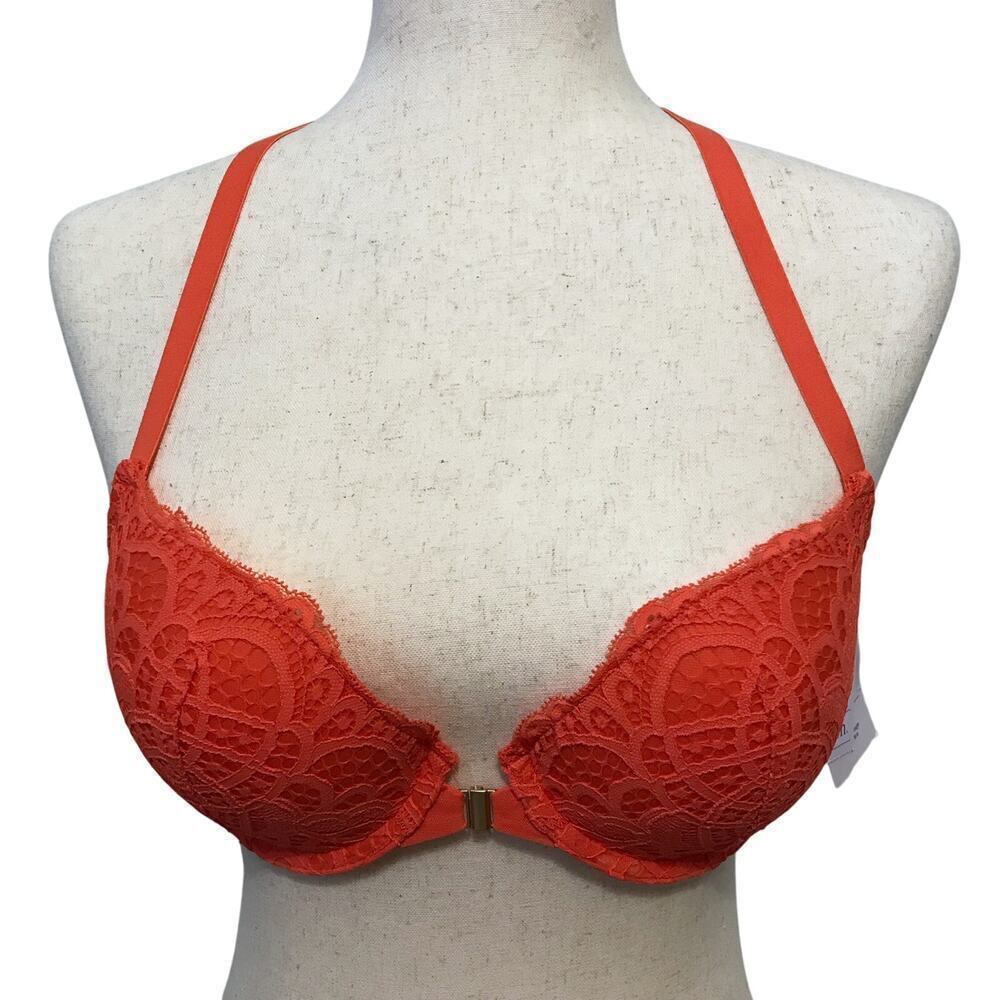 Auden NWT Plunge Coverage Push Up Front Close Bra Women 32D